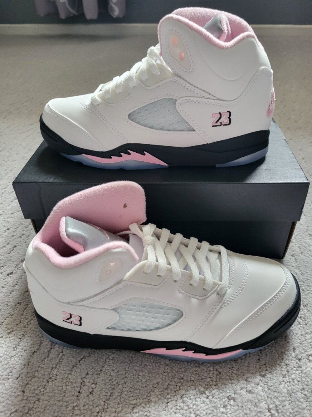 Child Size 2Y - Jordan 5 Retro Medium Soft Pink (PS) HQ7979-102 Authentic New!